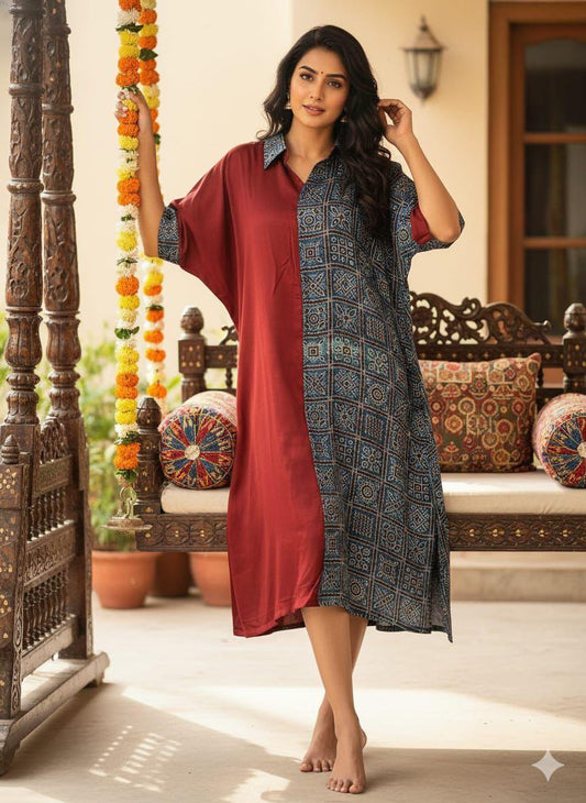 Red and Patterned combination